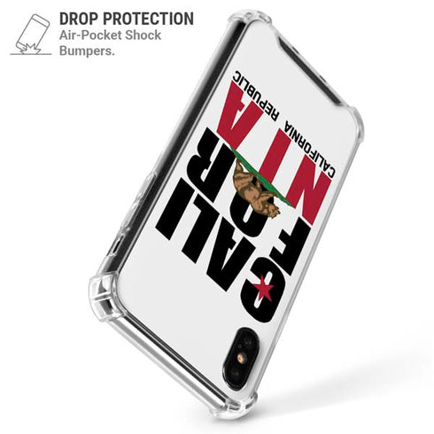 California White Block iPhone XS Max Clear Case